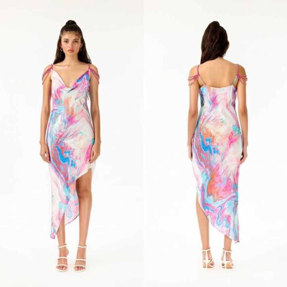 NWT My Beachy Side Cotton Candy Side Slit Dress Size Large $385